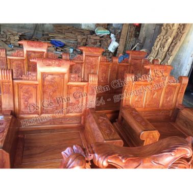 Bộ bàn ghế âu á tay hộp gỗ hương